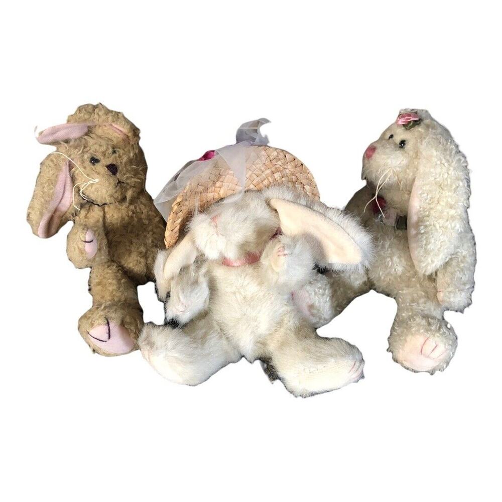 90's BUNNY RABBIT Lot Of 3 PLUSH Vtg‎ Bunnies & MORE BOYDS bears & TY Bundle